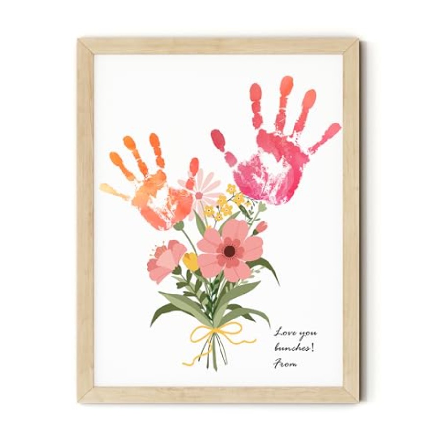 Art & Craft Paper Ideas For Kids - Flower Bouquet Handprint Art Craft DIY