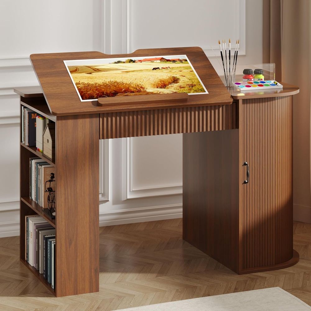 Art & Craft Paper Ideas For Kids - Storage Cabinet Desk with Drawers, Open