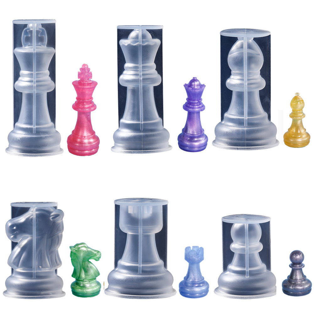 Art Craft Game - Chess Set Checkers Board Silicone Resin