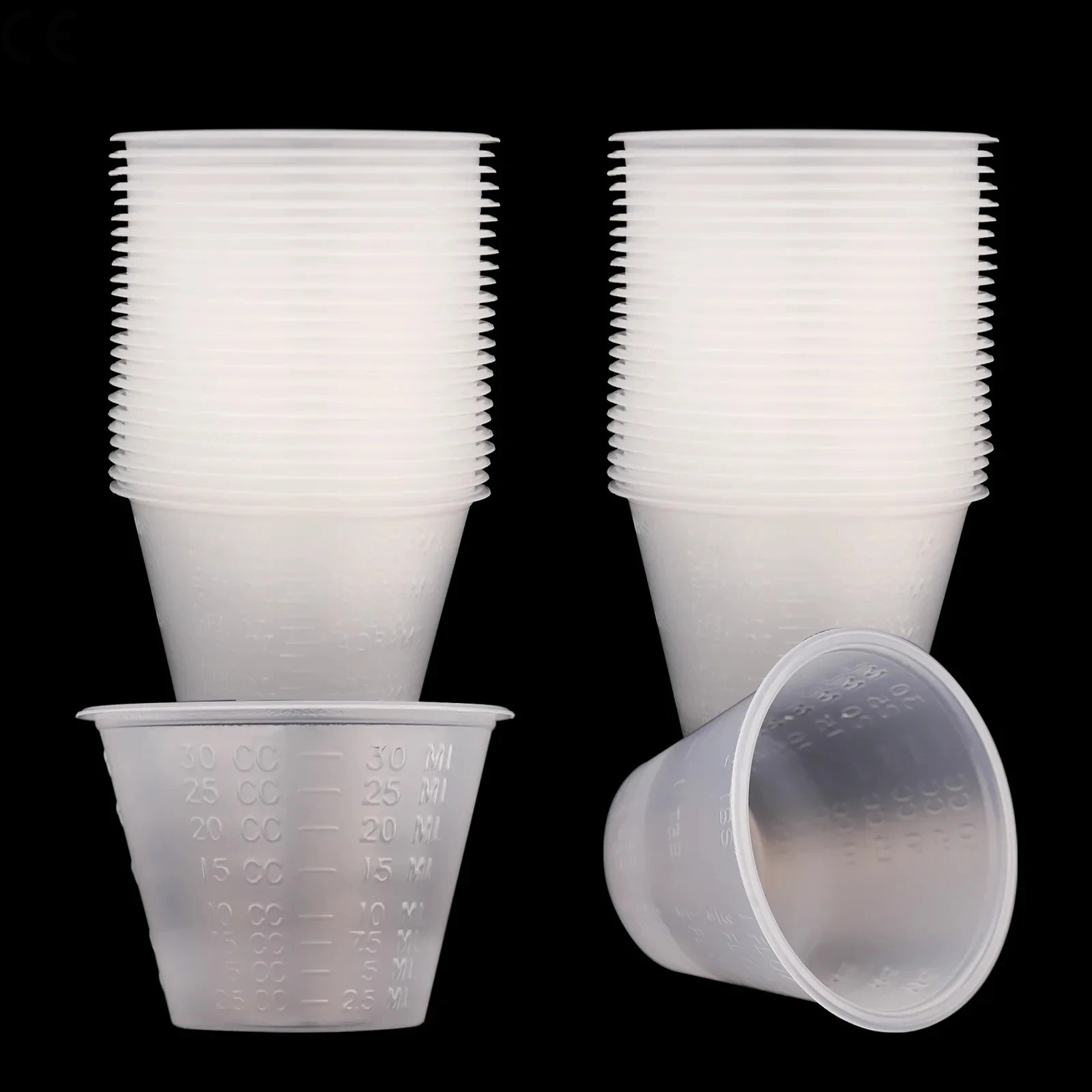 Art Craft Cup - 100pcs New 30ml Graduated Plastic Mix