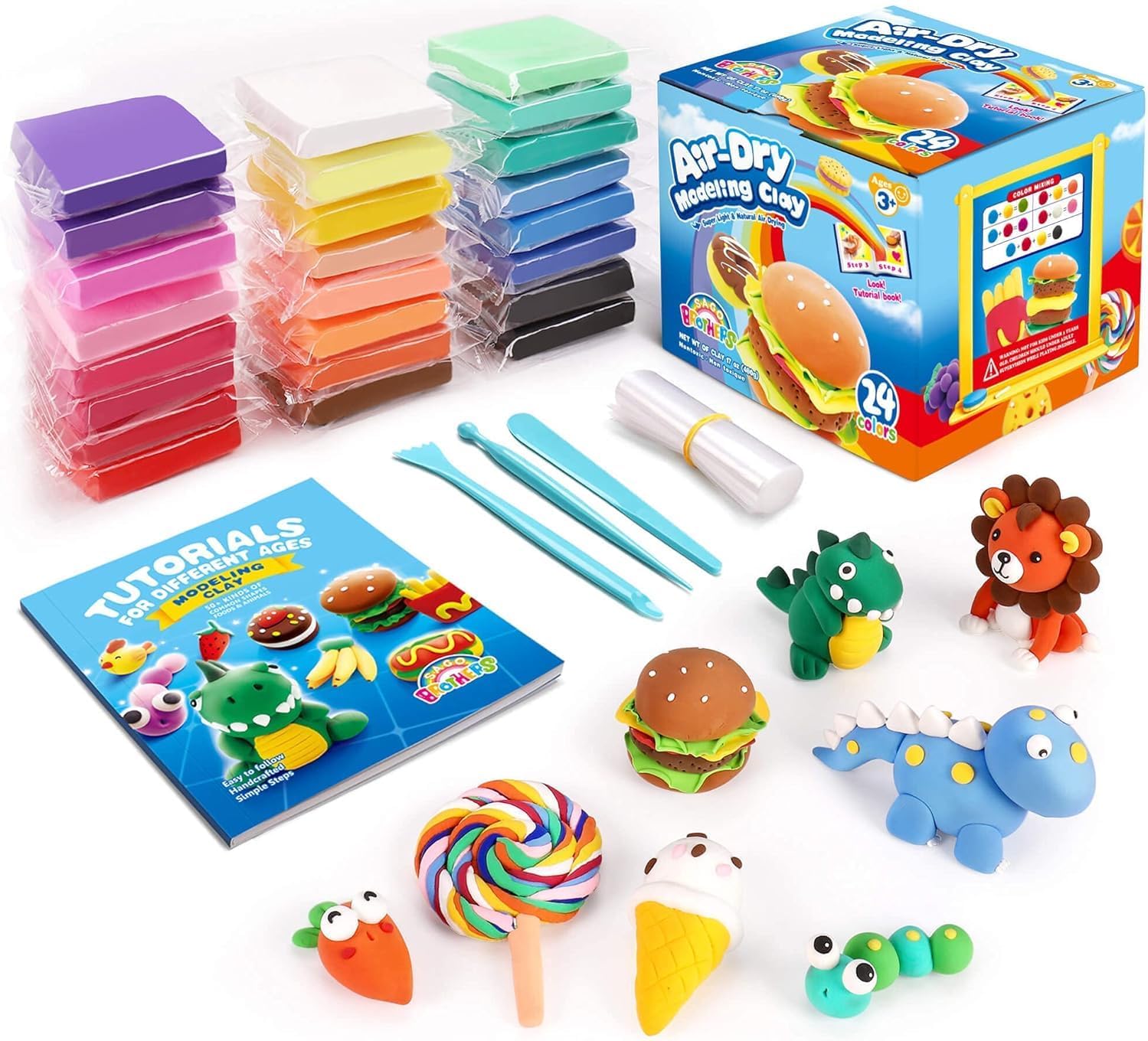 Art & Craft Activities For Toddlers - 24 Colors Air Dry Clay Kit