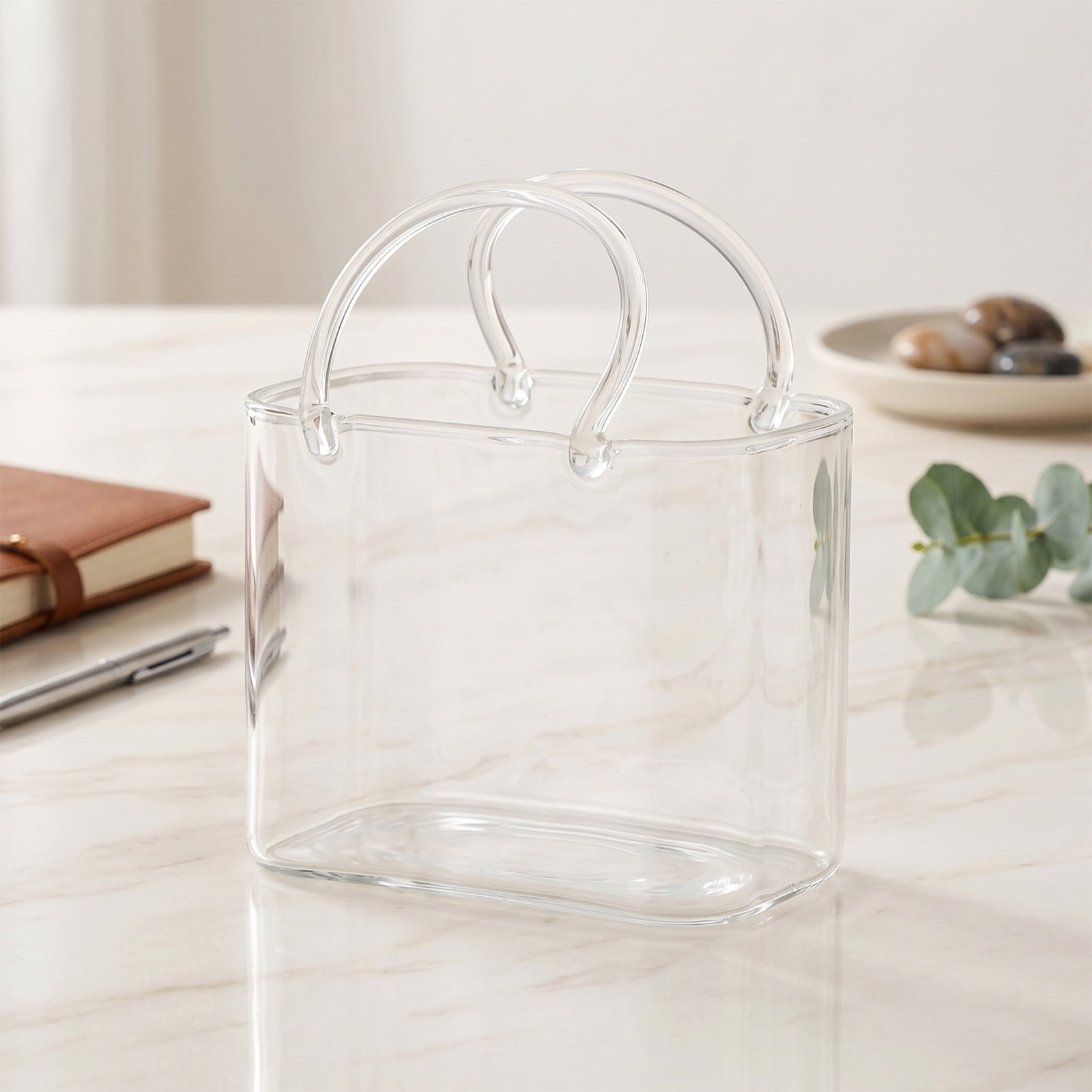Glass Purse with Glass Straw C - Art Craft Vase 리뷰 및 가격
