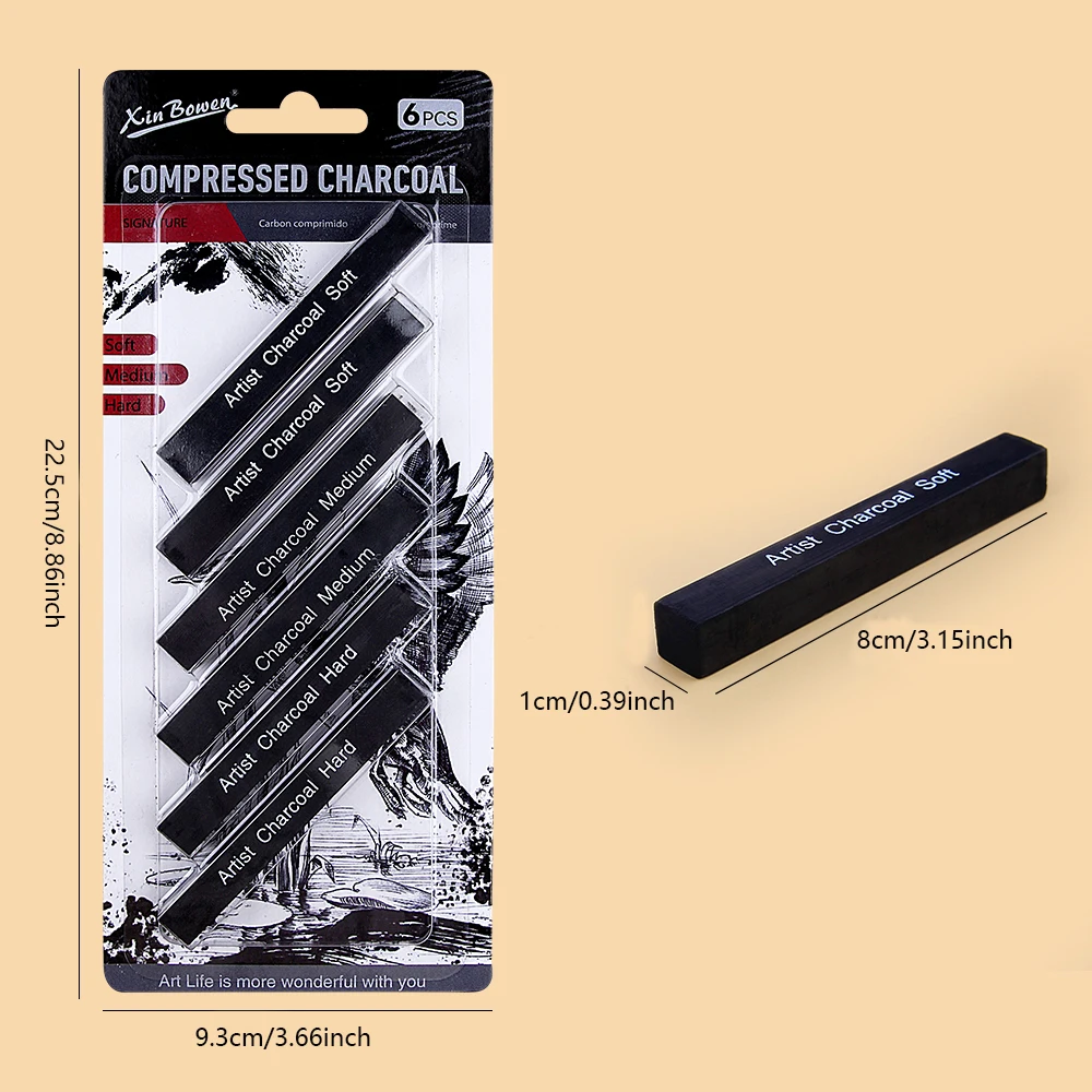 6pcs Sketch Charcoal Bars Set  - Sketching Charcoal Set 리뷰 및 가격
