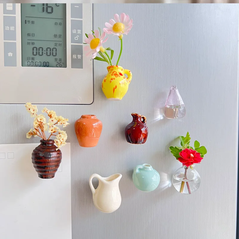 Creative Cute MINI Glass Vase  - Art Craft Magnet 리뷰 및 가격