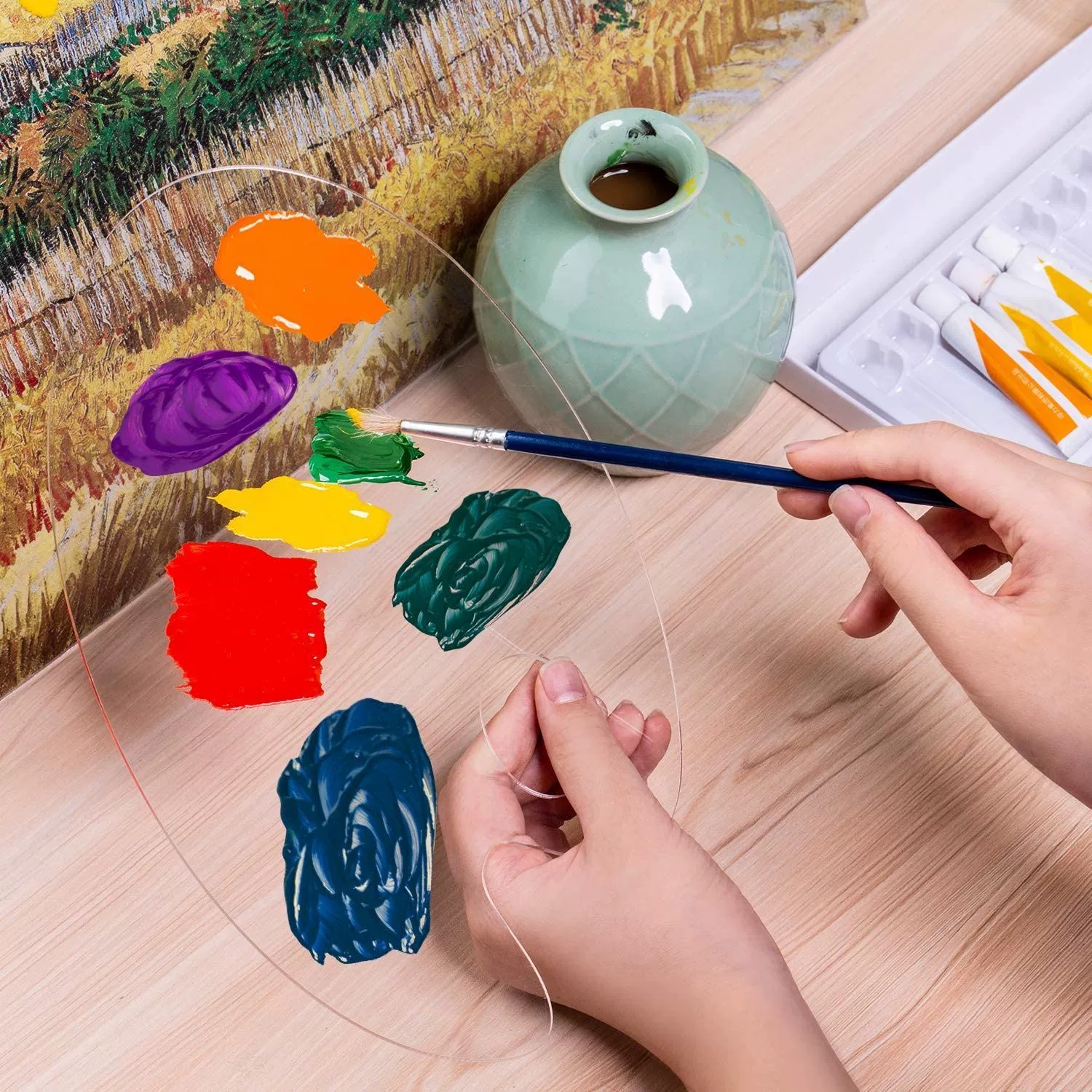 1pc White Oval Acrylic Paint T - Art Craft Classes 리뷰 및 가격
