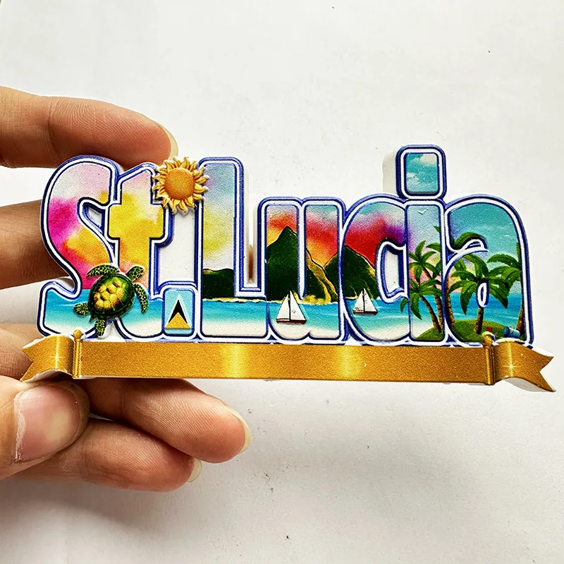 St. Lucia West Indies, Beach 3 - Art Craft Magnet 리뷰 및 가격