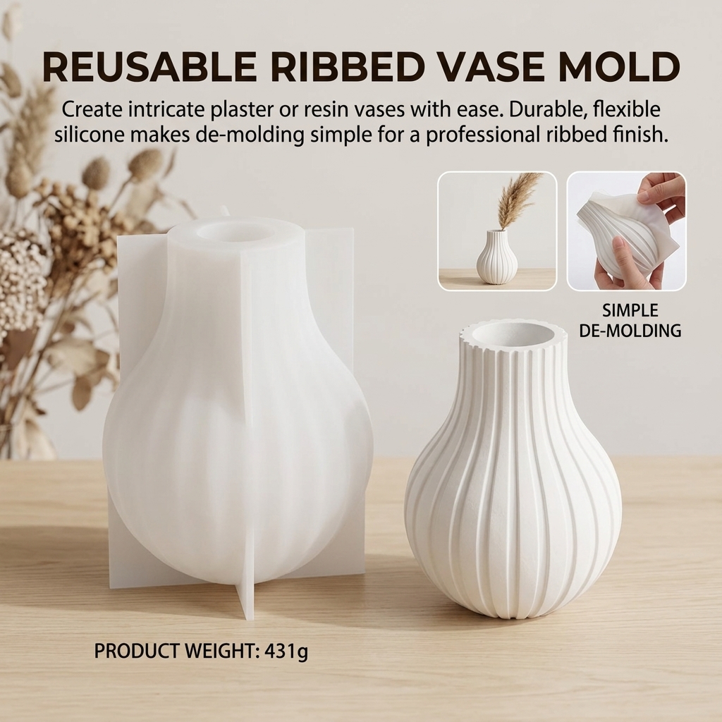 Silicone Vase Mold with Stripe - Art Craft Vase 리뷰 및 가격