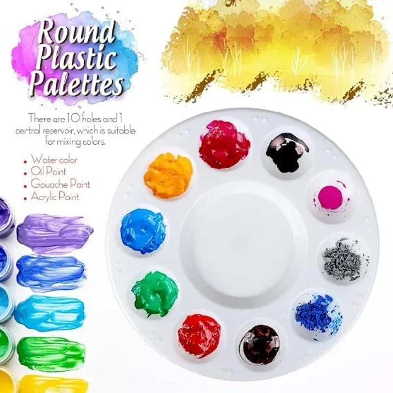 1pc White Round Plastic Paint  - Art Craft Classes 리뷰 및 가격