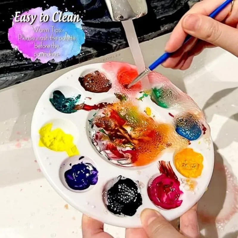 1pc White Round Plastic Paint  - Art Craft Classes 리뷰 및 가격
