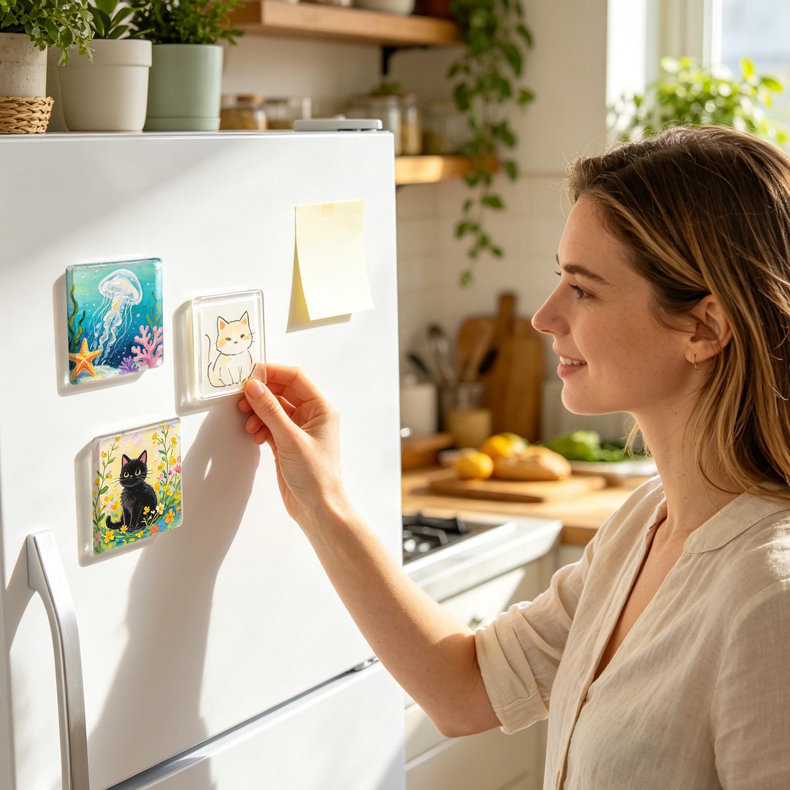 Square Acrylic DIY Fridge Magn - Art Craft Magnet 리뷰 및 가격