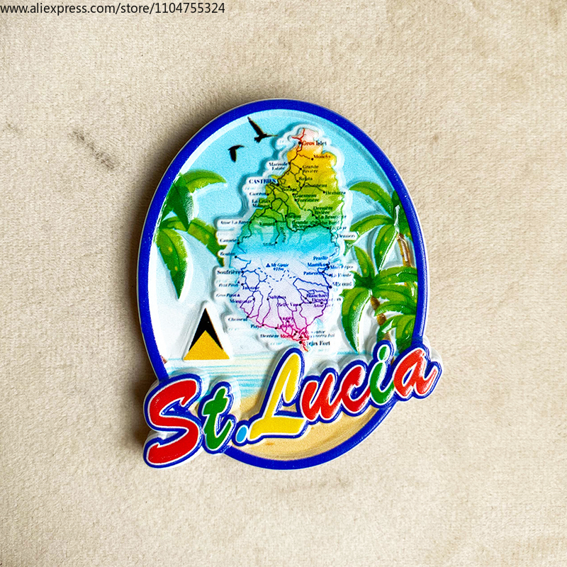 Saint Lucia tourist Souvenirs  - Art Craft Magnet 리뷰 및 가격