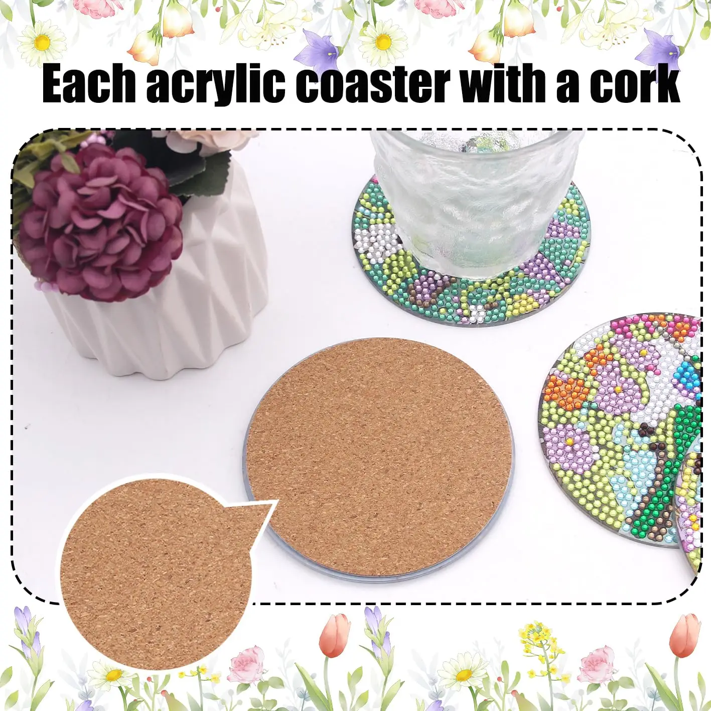 8Pcs DIY Diamond Painting Coas - Art Craft Cup 리뷰 및 가격