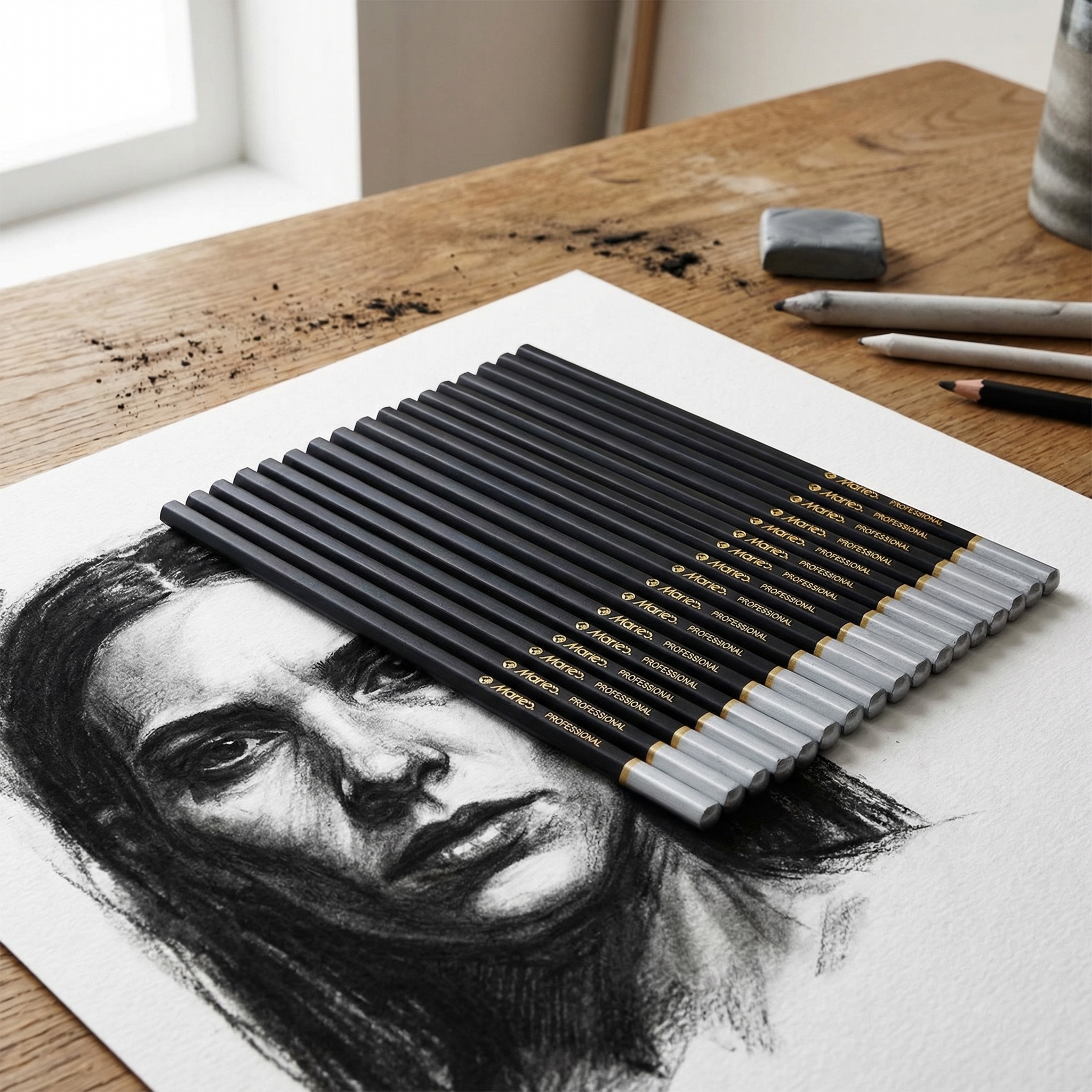 Marie's 12pcs Charcoal Pencils - Sketching Charcoal Set 리뷰 및 가격