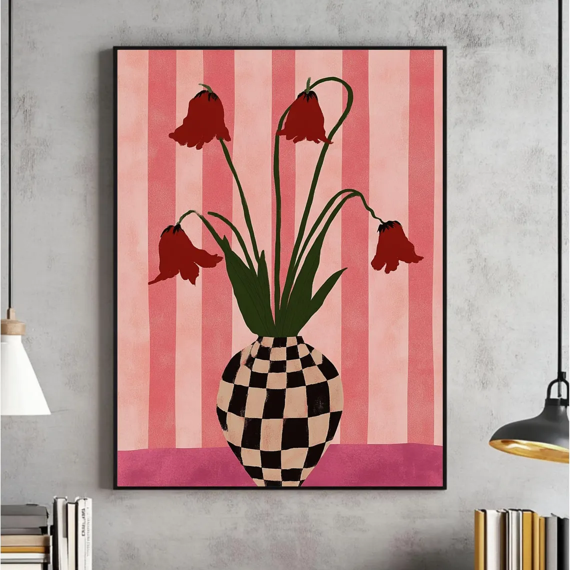 Tulips In A Checkered Vase Wal - Art Craft Vase 리뷰 및 가격