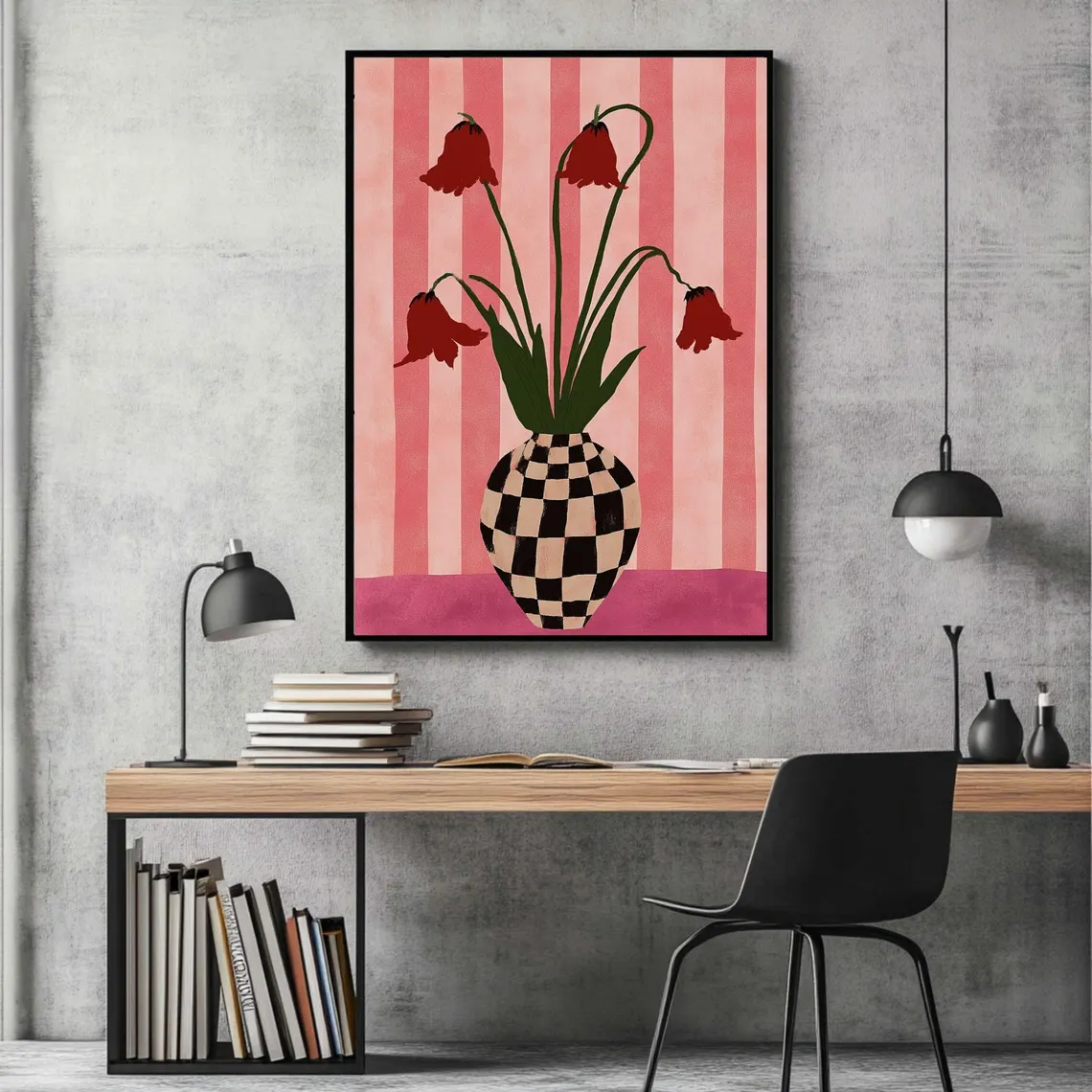 Tulips In A Checkered Vase Wal - Art Craft Vase 리뷰 및 가격