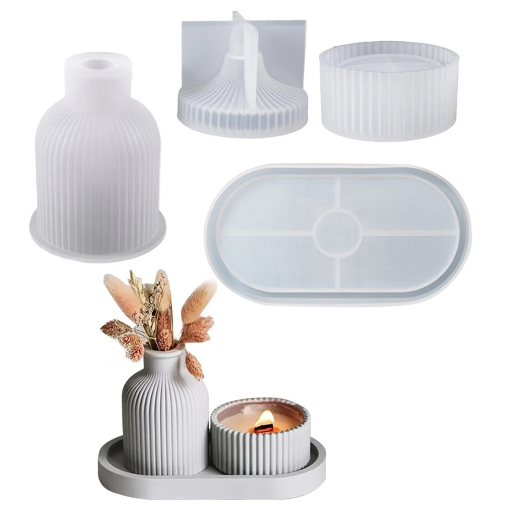 4pcs Silicone Molds Oval Tray  - Art Craft Vase 리뷰 및 가격