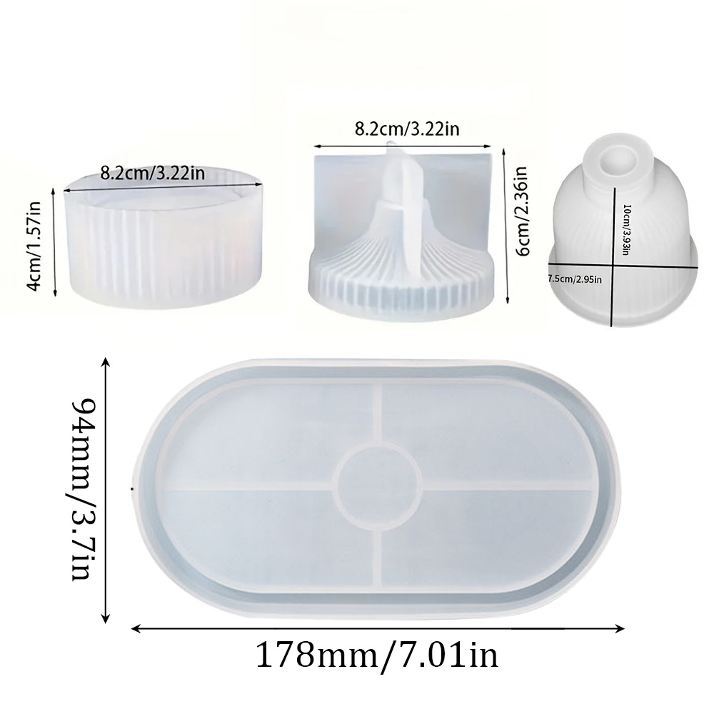 4pcs Silicone Molds Oval Tray  - Art Craft Vase 리뷰 및 가격