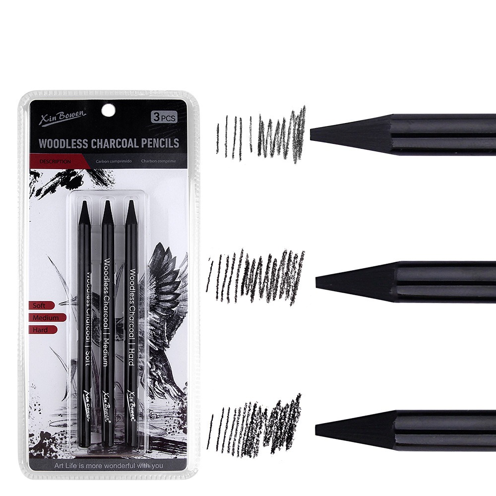 3Pcs Soft/Medium/Hard Charcoal - Sketching Charcoal Set 리뷰 및 가격
