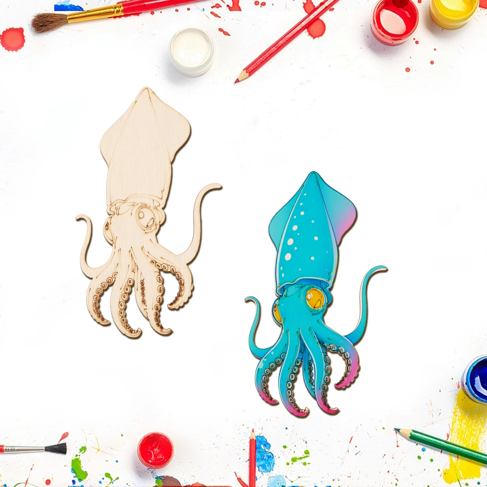 10pcs/set Unfinished Wood Craf - Art & Craft Paper Ideas For Kids 리뷰 및 가격