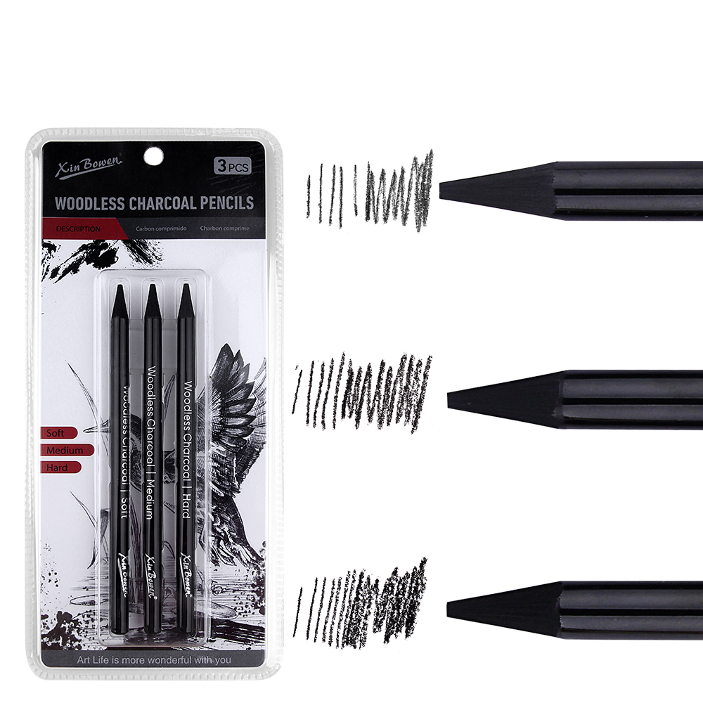 3pcs Woodless Graphite Pencils - Sketching Charcoal Set 리뷰 및 가격
